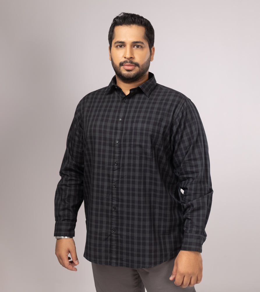 Plus Size Casual Shirt | 4XL - 10XL | 100% Cotton | Black