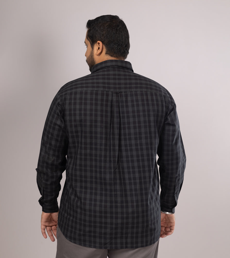 Plus Size Casual Shirt | 4XL - 10XL | 100% Cotton | Black