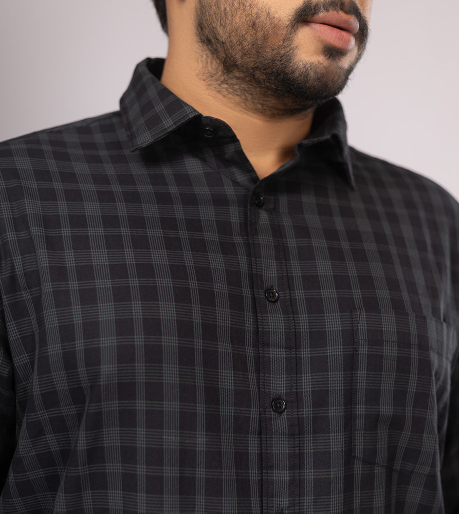 Plus Size Casual Shirt | 4XL - 10XL | 100% Cotton | Black