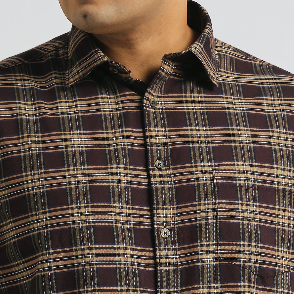 Plus Size Casual Shirt | 4XL - 10XL | 100% Cotton | Brown