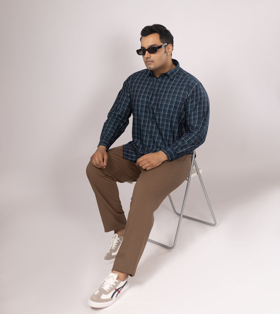 Plus Size Casual Shirt | 4XL - 10XL | 100% Cotton | Teal