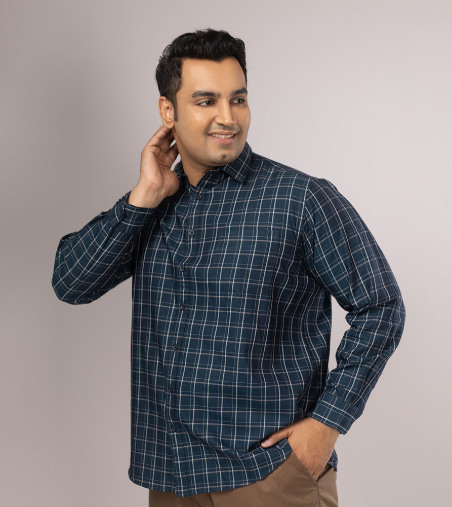 Plus Size Casual Shirt | 4XL - 10XL | 100% Cotton | Teal