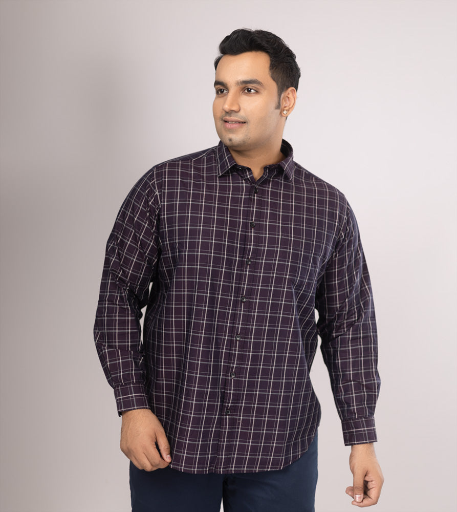 Plus Size Casual Shirt | 4XL - 10XL | 100% Cotton | Purple
