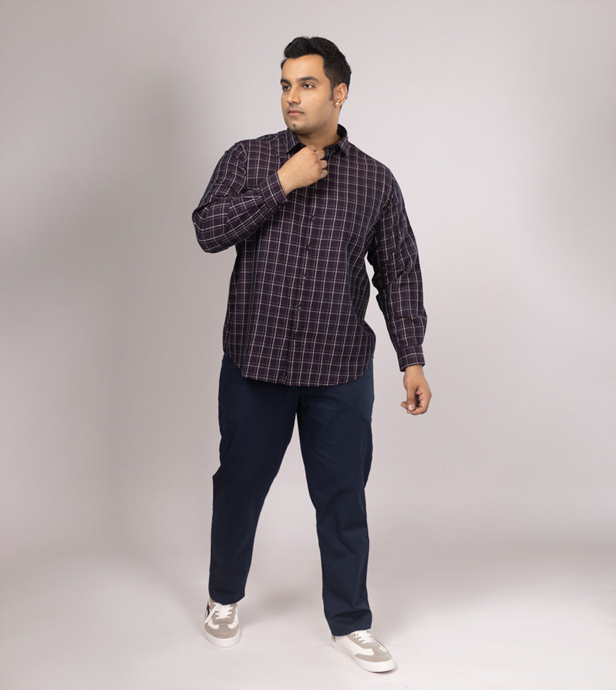 Plus Size Casual Shirt | 4XL - 10XL | 100% Cotton | Purple