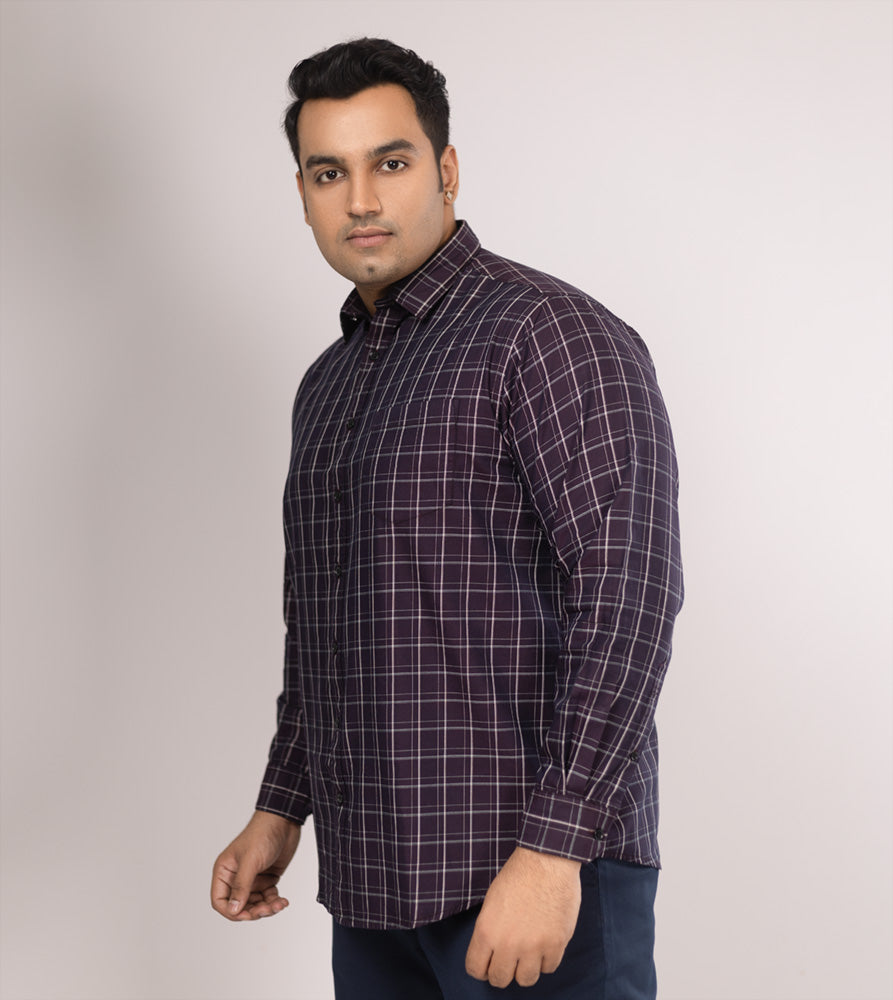 Plus Size Casual Shirt | 4XL - 10XL | 100% Cotton | Purple