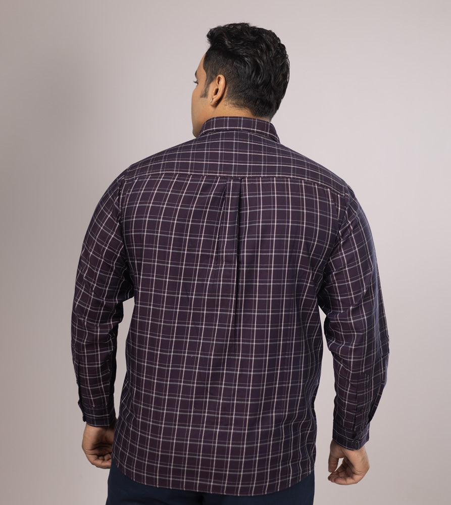 Plus Size Casual Shirt | 4XL - 10XL | 100% Cotton | Purple