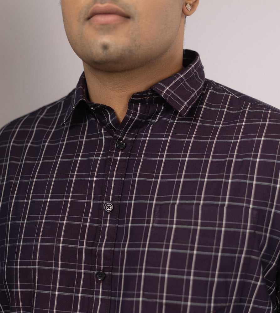 Plus Size Casual Shirt | 4XL - 10XL | 100% Cotton | Purple