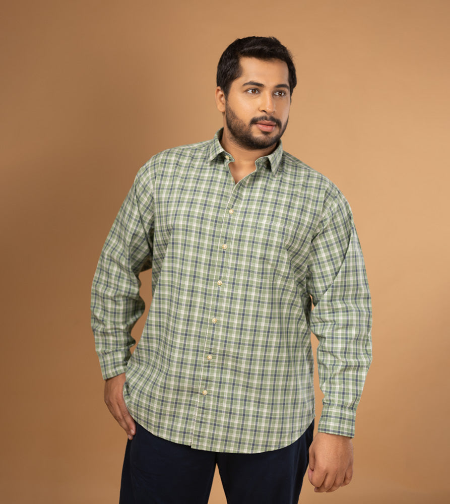 Plus Size Casual Shirt | 4XL - 10XL | 100% Cotton | Green