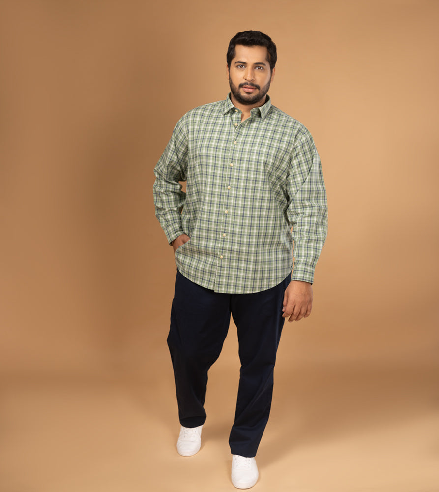 Plus Size Casual Shirt | 4XL - 10XL | 100% Cotton | Green