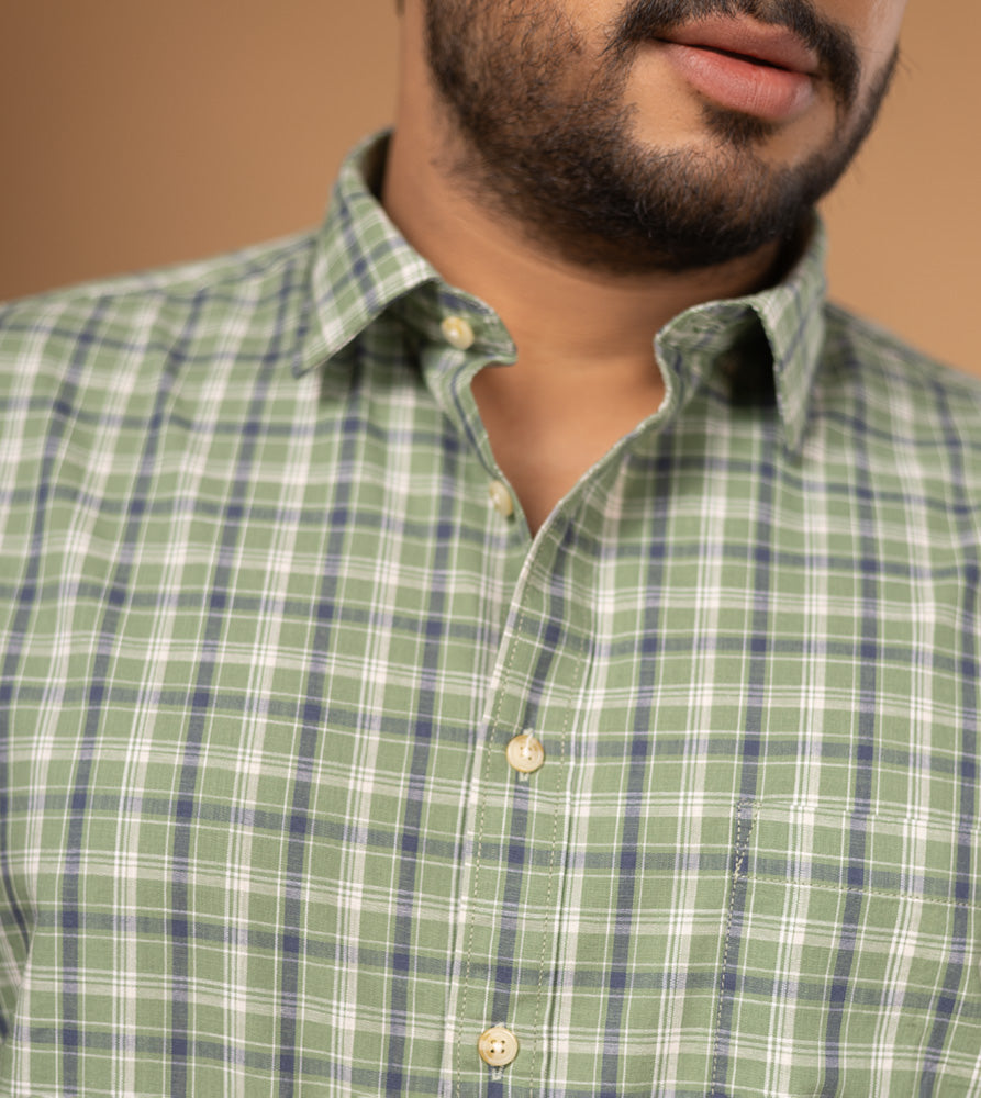 Plus Size Casual Shirt | 4XL - 10XL | 100% Cotton | Green