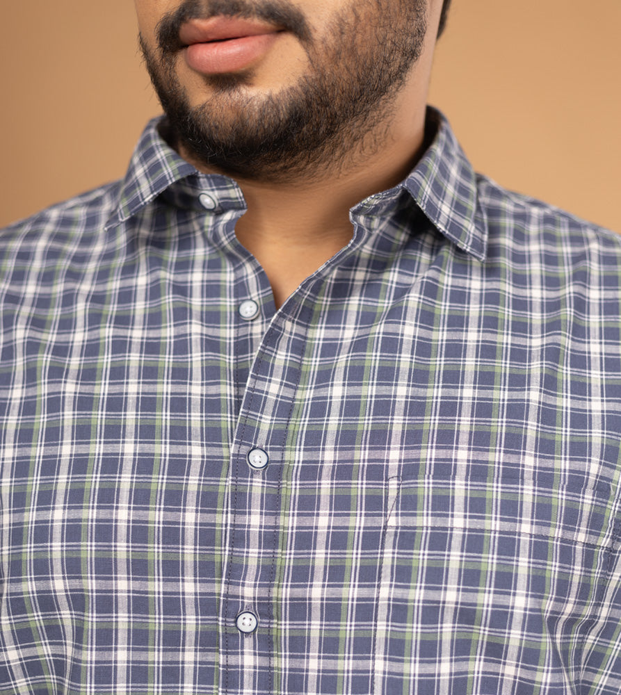 Plus Size Casual Shirt | 4XL - 10XL | 100% Cotton | Blue