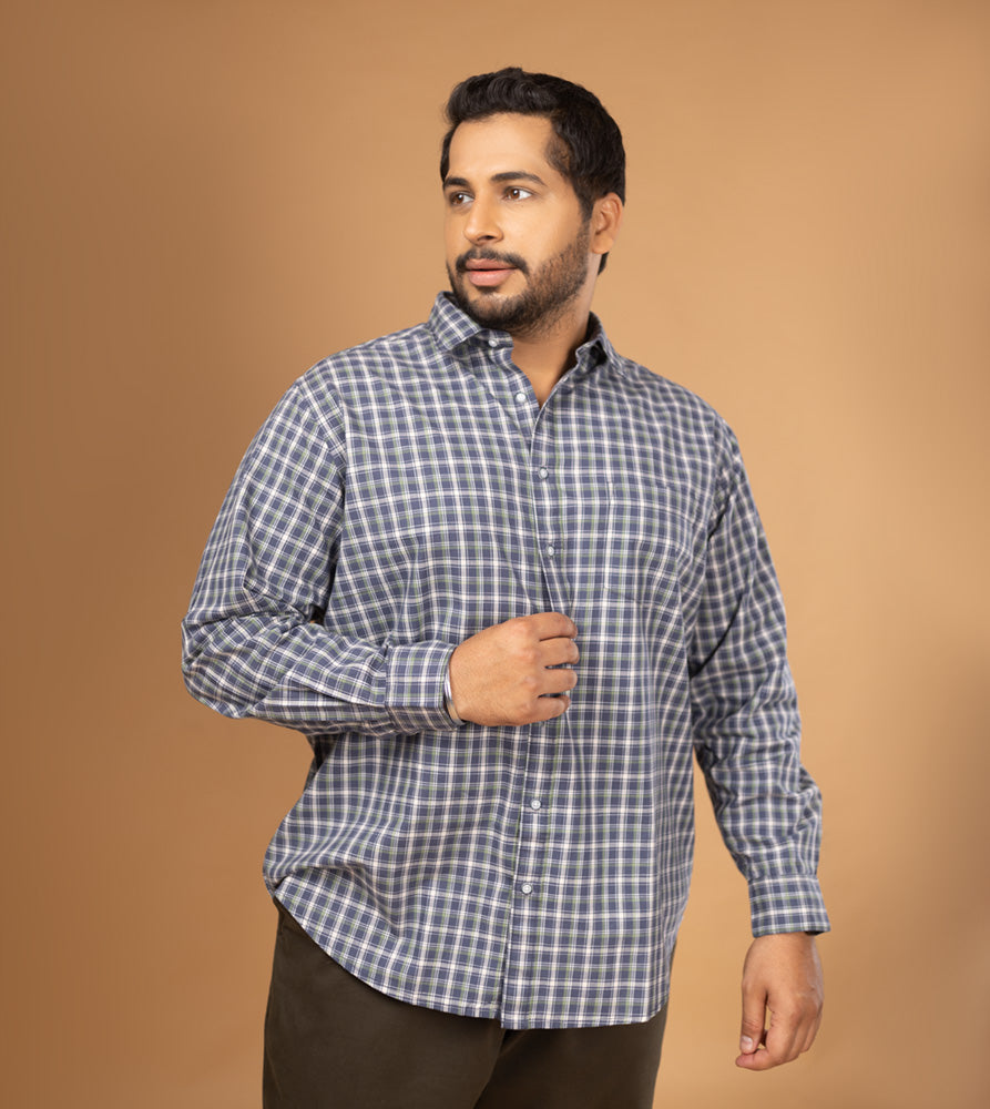 Plus Size Casual Shirt | 4XL - 10XL | 100% Cotton | Blue