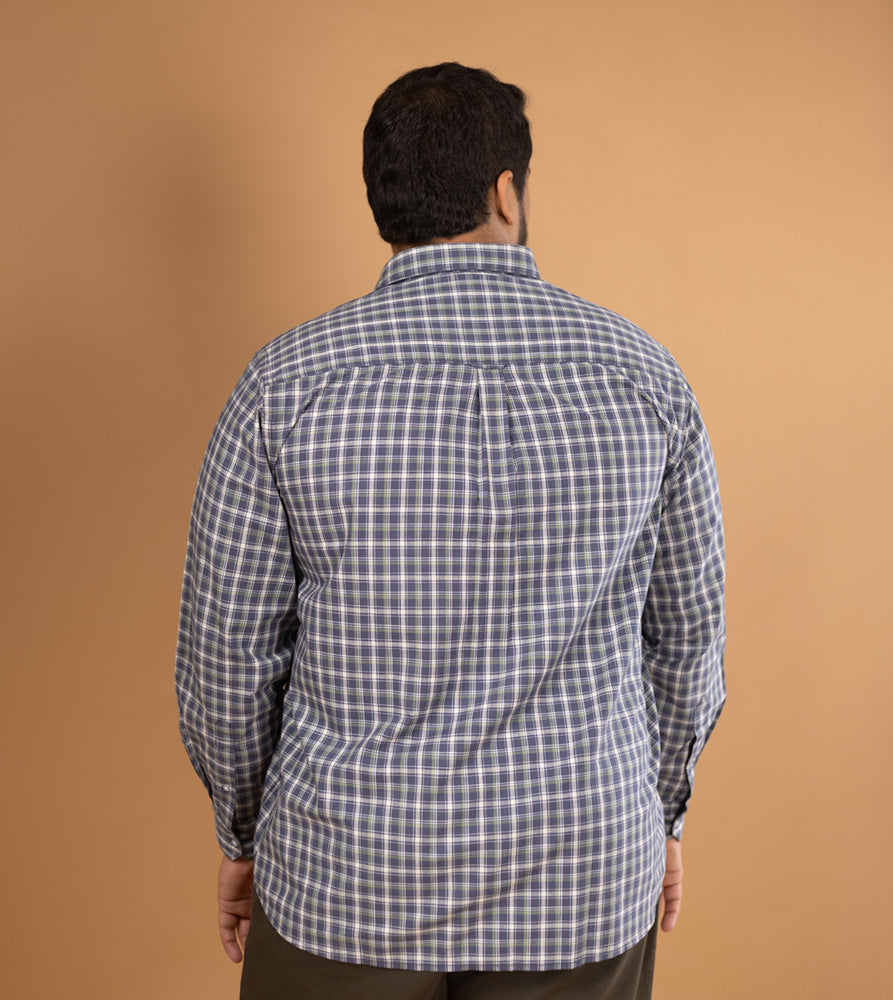 Plus Size Casual Shirt | 4XL - 10XL | 100% Cotton | Blue