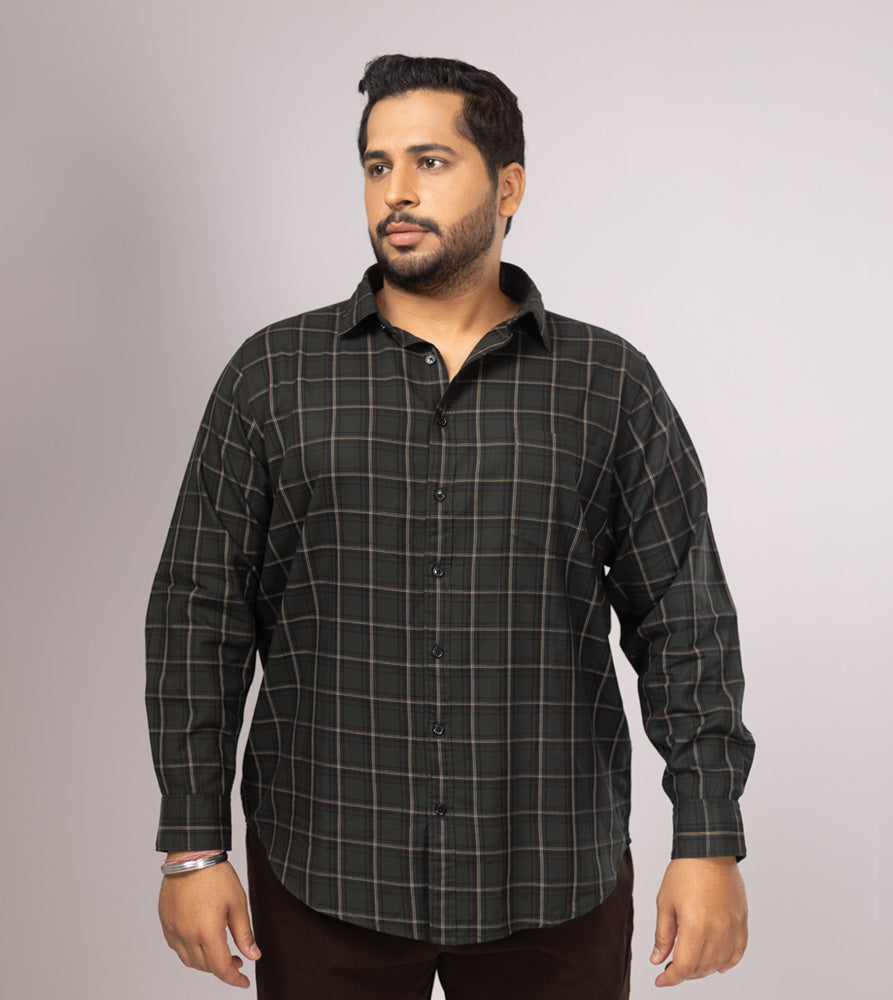 Plus Size Casual Shirt For Men | 4XL - 10XL | 100% Cotton | Green