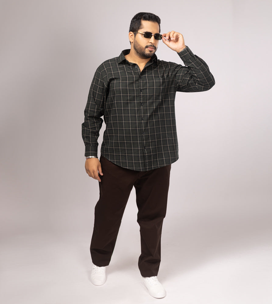 Plus Size Casual Shirt For Men | 4XL - 10XL | 100% Cotton | Green