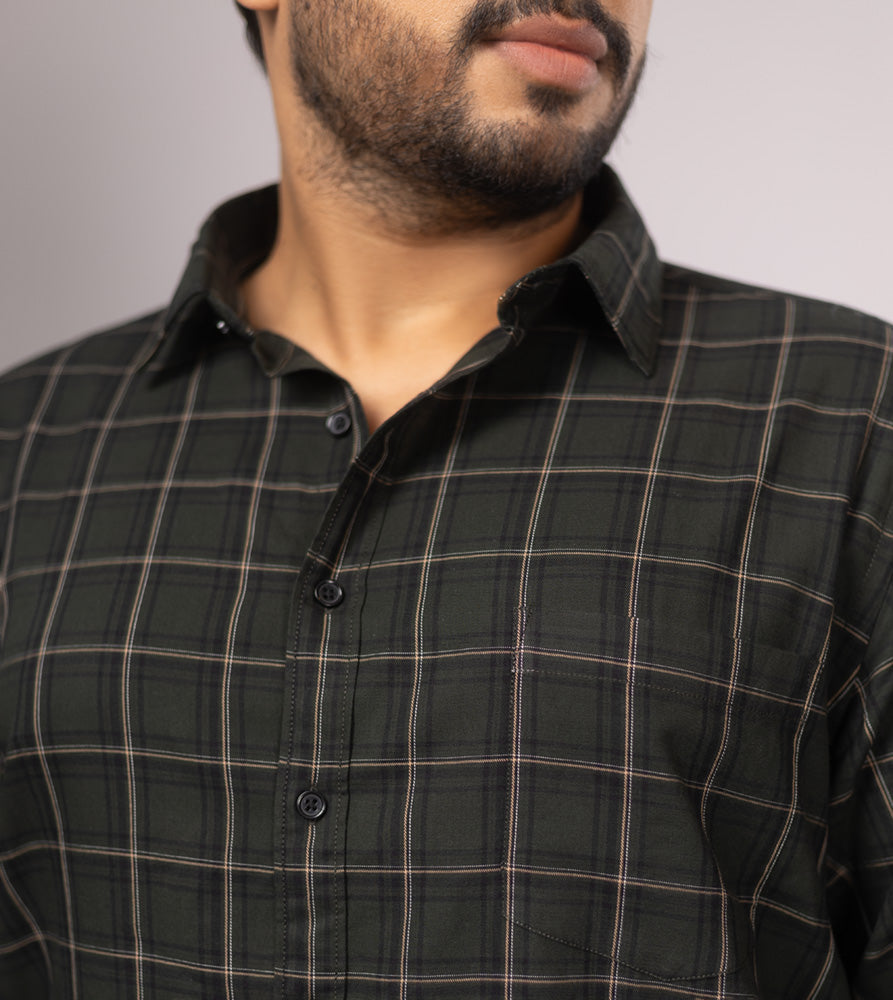 Plus Size Casual Shirt For Men | 4XL - 10XL | 100% Cotton | Green