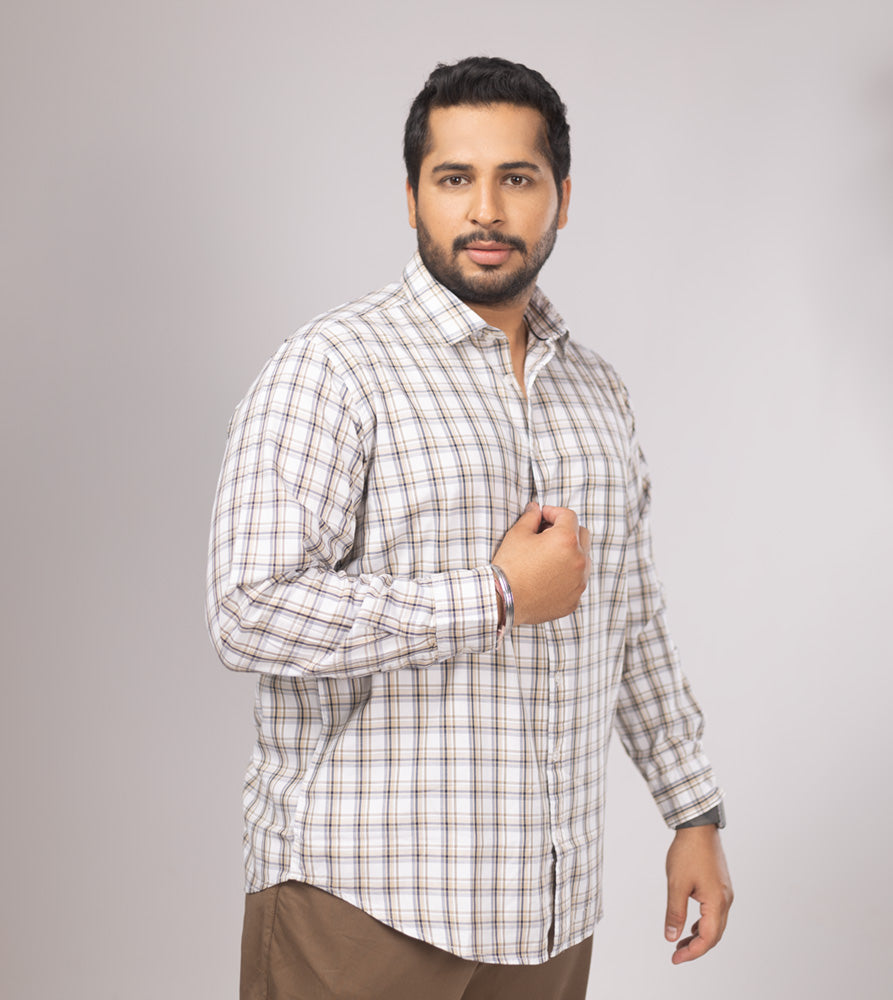 Plus Size Casual Shirt | 4XL - 10XL | 100% Cotton | Natural