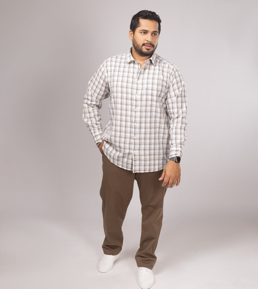 Plus Size Casual Shirt | 4XL - 10XL | 100% Cotton | Natural