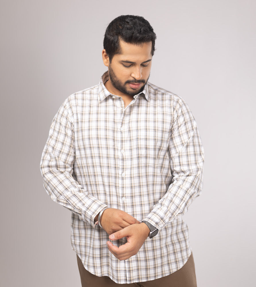 Plus Size Casual Shirt | 4XL - 10XL | 100% Cotton | Natural
