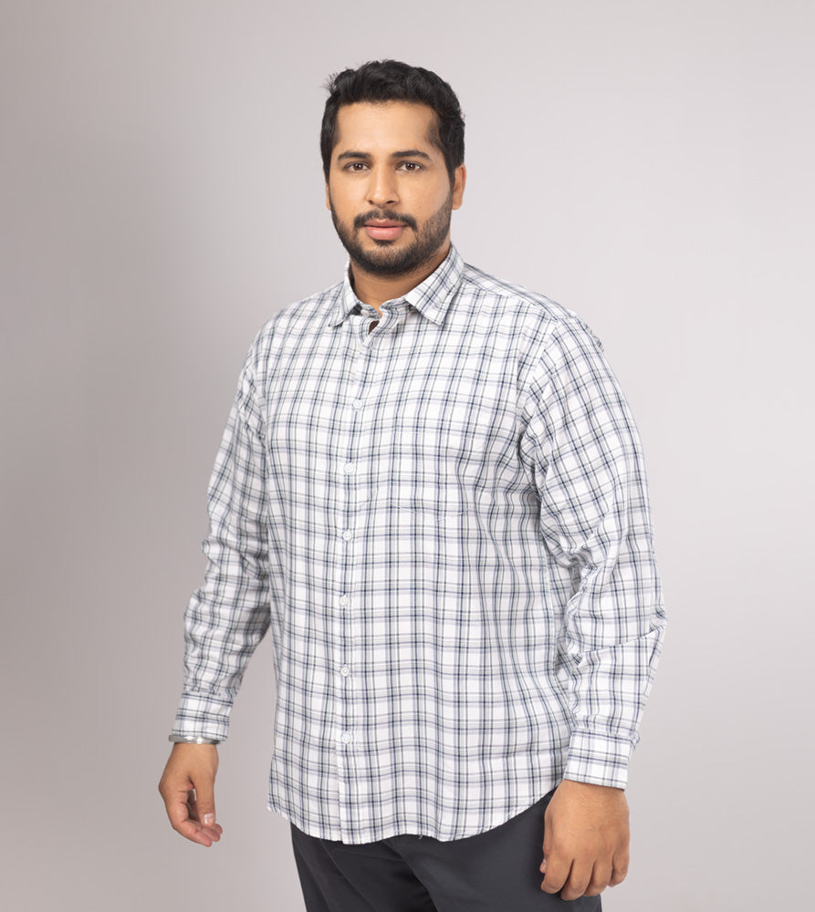 Plus Size Casual Shirt | 4XL - 10XL | 100% Cotton | White