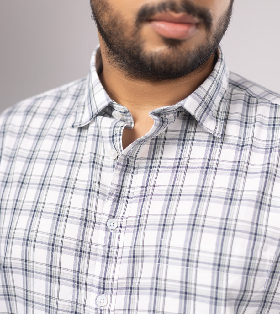 Plus Size Casual Shirt | 4XL - 10XL | 100% Cotton | White