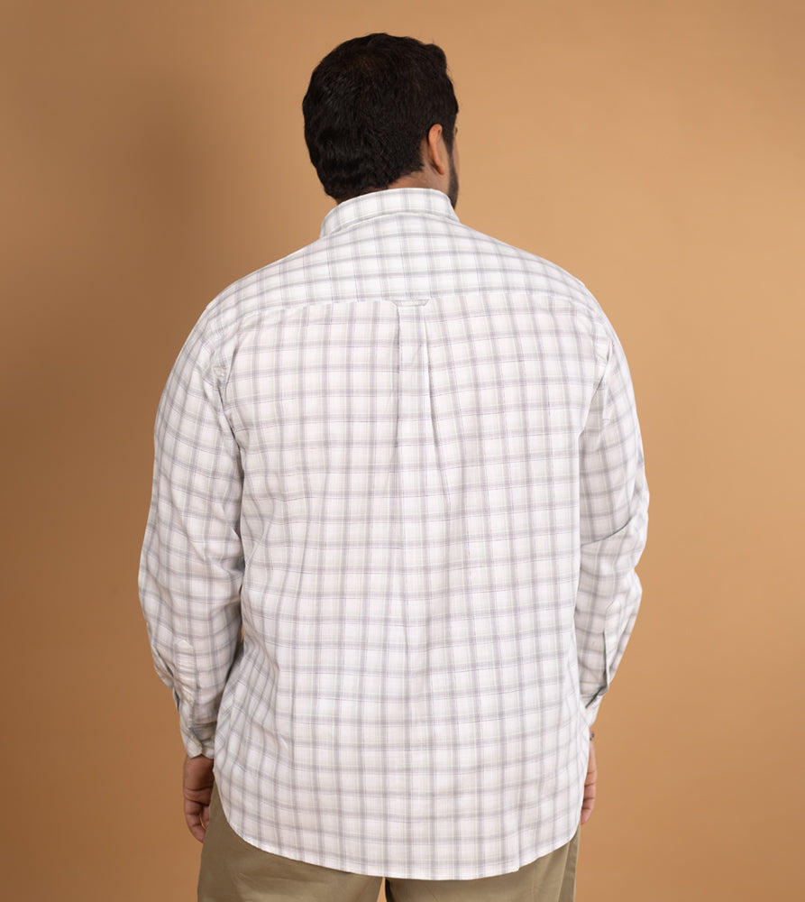 Plus Size Casual Shirt | 4XL - 10XL | 100% Cotton | Off White