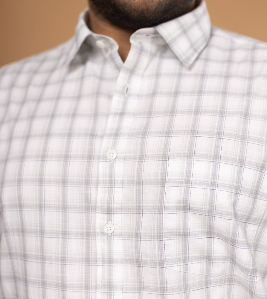 Plus Size Casual Shirt | 4XL - 10XL | 100% Cotton | Off White