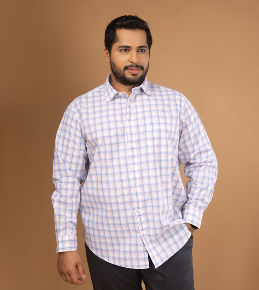 Plus Size Casual Shirt | 4XL - 10XL | 100% Cotton | White