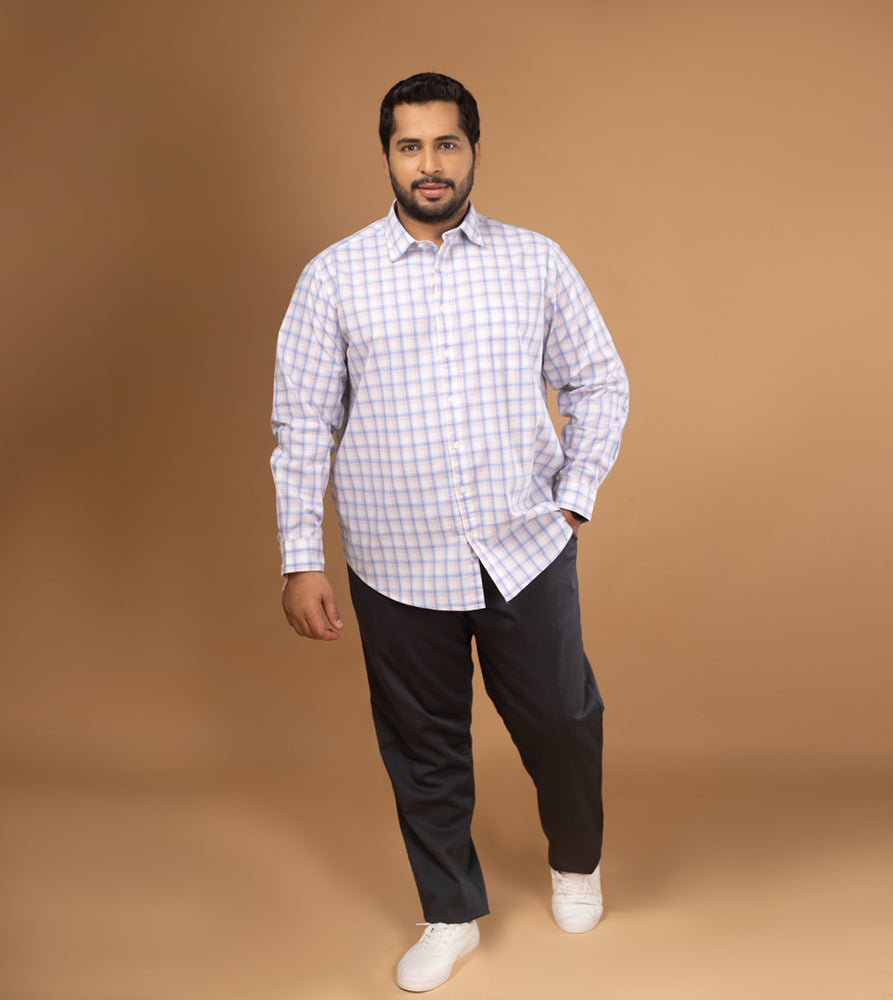 Plus Size Casual Shirt | 4XL - 10XL | 100% Cotton | White