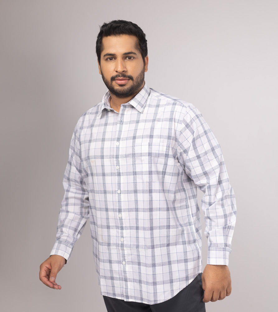 Plus Size Casual Shirt | 4XL - 10XL | 100% Cotton | Off White