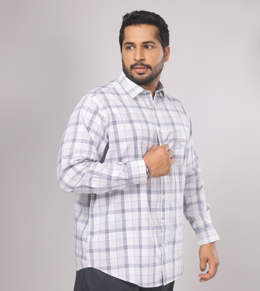 Plus Size Casual Shirt | 4XL - 10XL | 100% Cotton | Off White