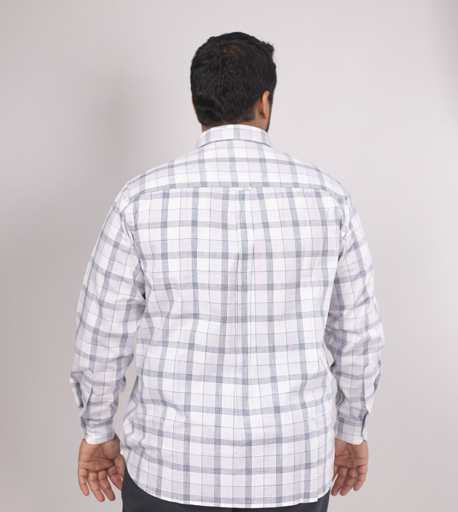 Plus Size Casual Shirt | 4XL - 10XL | 100% Cotton | Off White