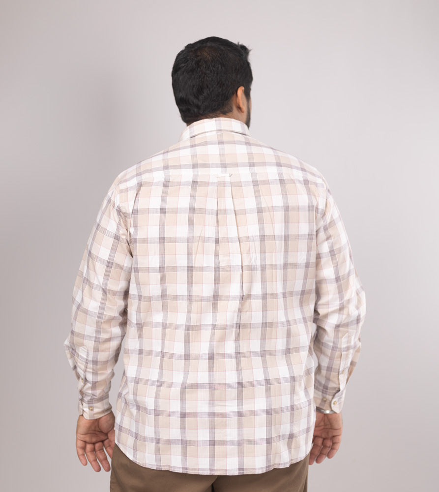 Plus Size Casual Shirt | 4XL - 10XL | 100% Cotton | Beige