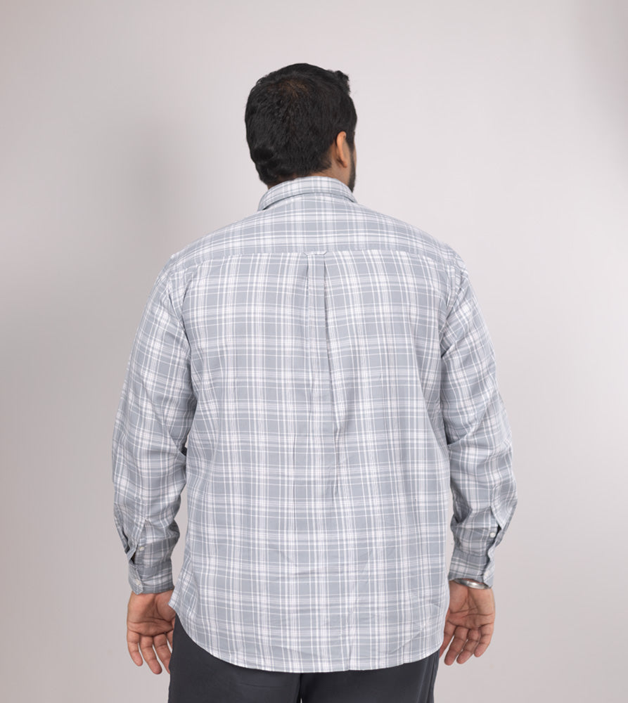 Plus Size Casual Shirt | 4XL - 10XL | 100% Cotton | Grey