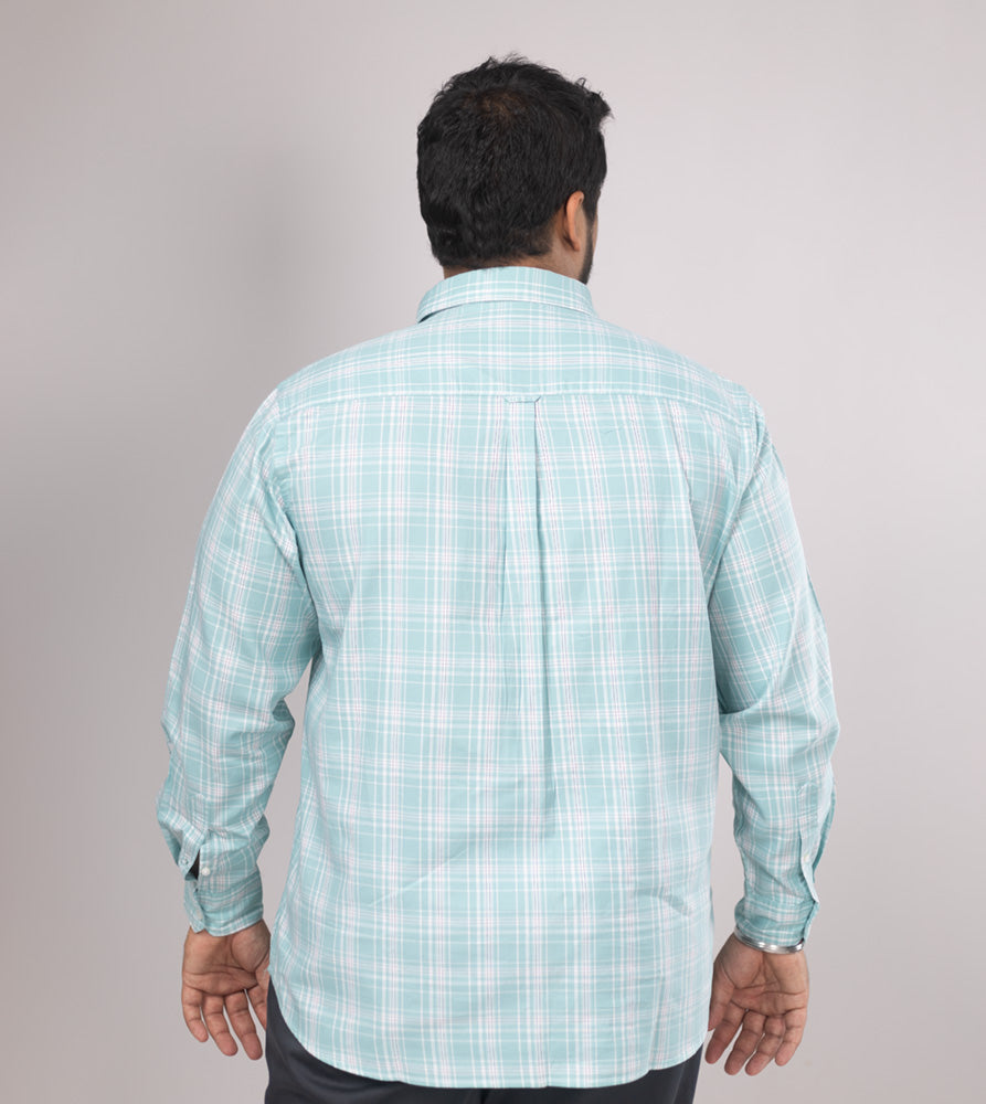 Plus Size Casual Shirt | 4XL - 10XL | 100% Cotton | Light Green