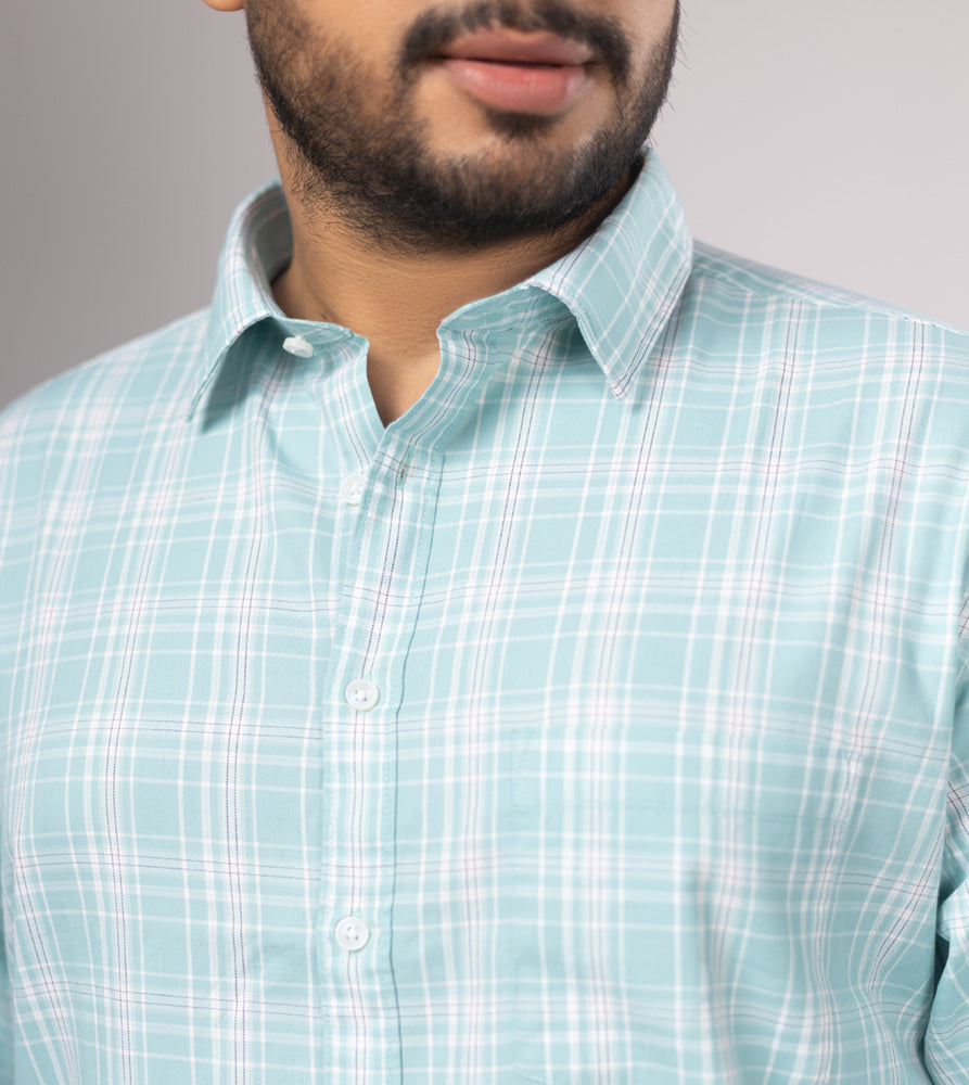 Plus Size Casual Shirt | 4XL - 10XL | 100% Cotton | Light Green