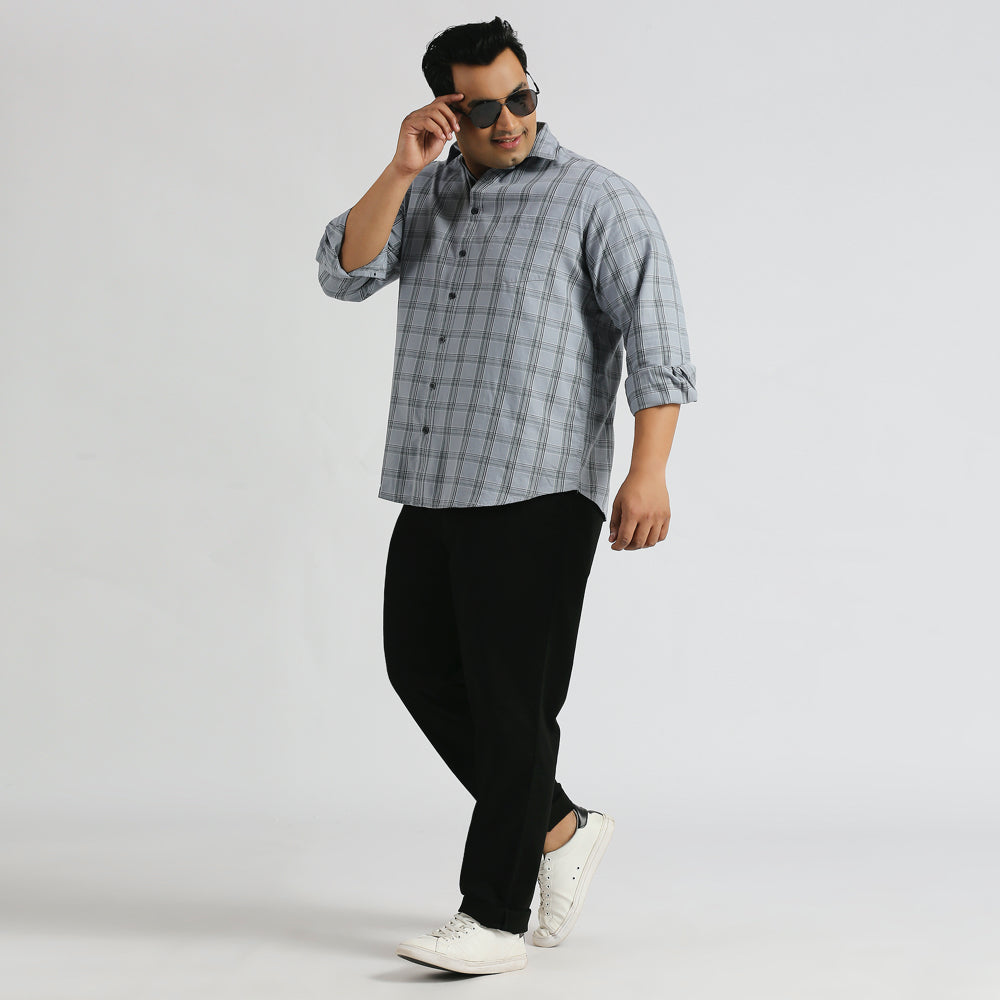 Plus Size Casual Shirt | 4XL - 10XL | 100% Cotton | Grey