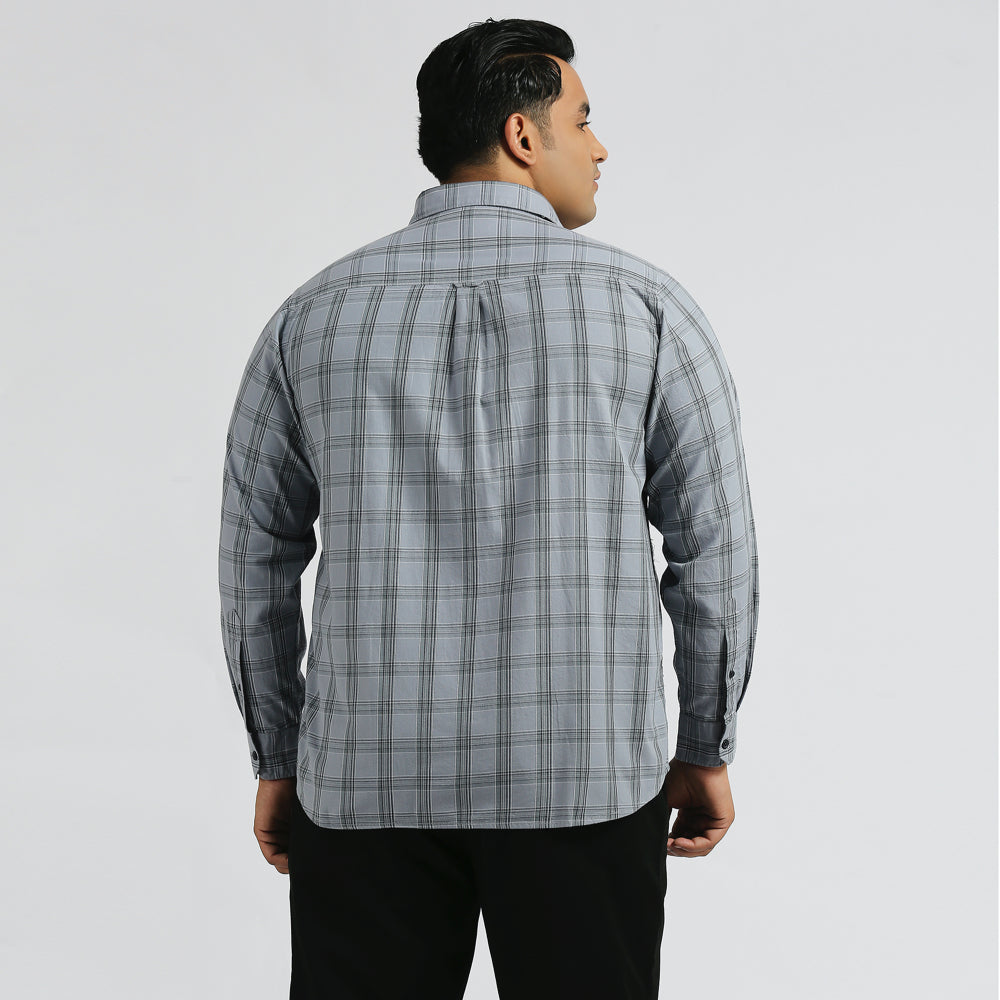 Plus Size Casual Shirt | 4XL - 10XL | 100% Cotton | Grey