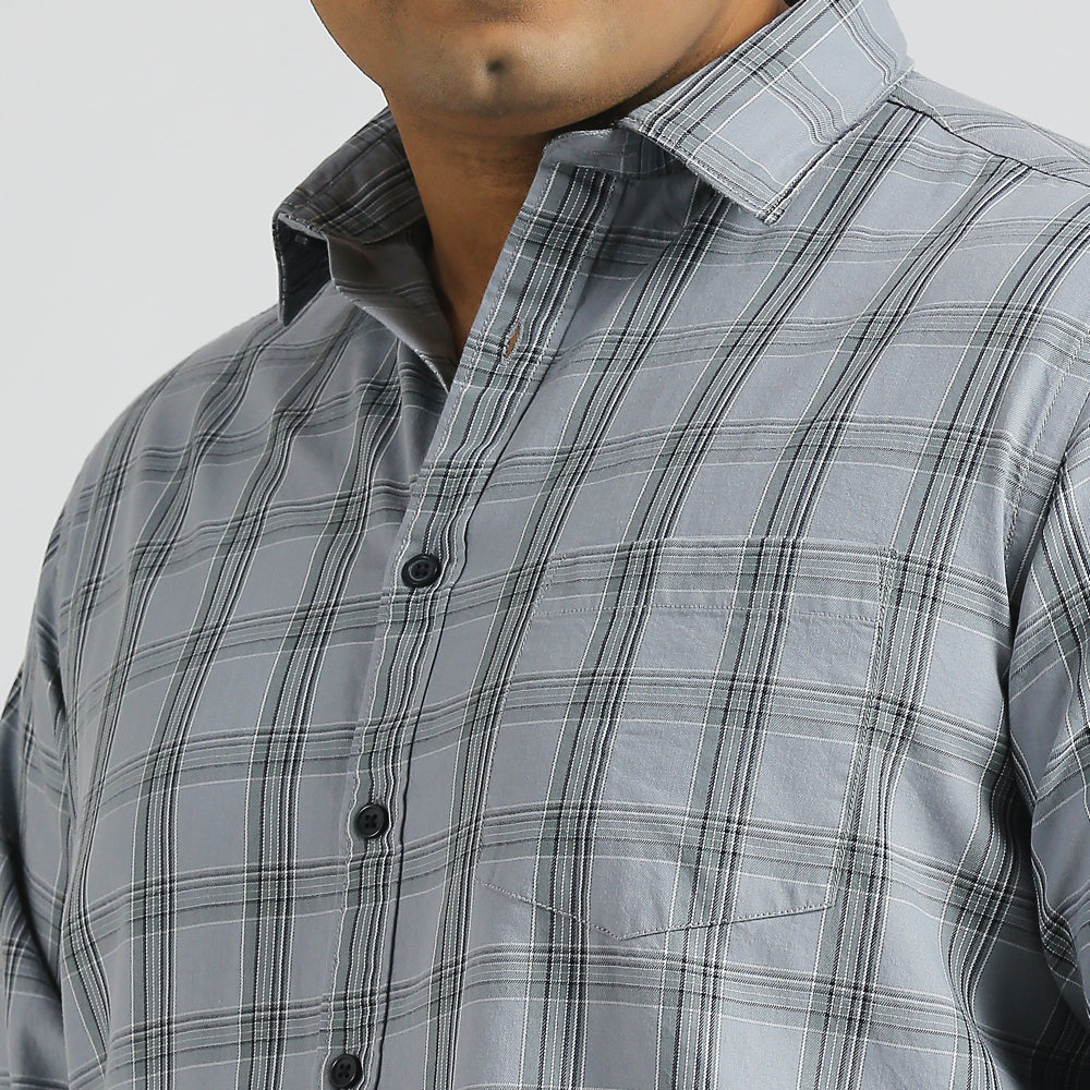 Plus Size Casual Shirt | 4XL - 10XL | 100% Cotton | Grey