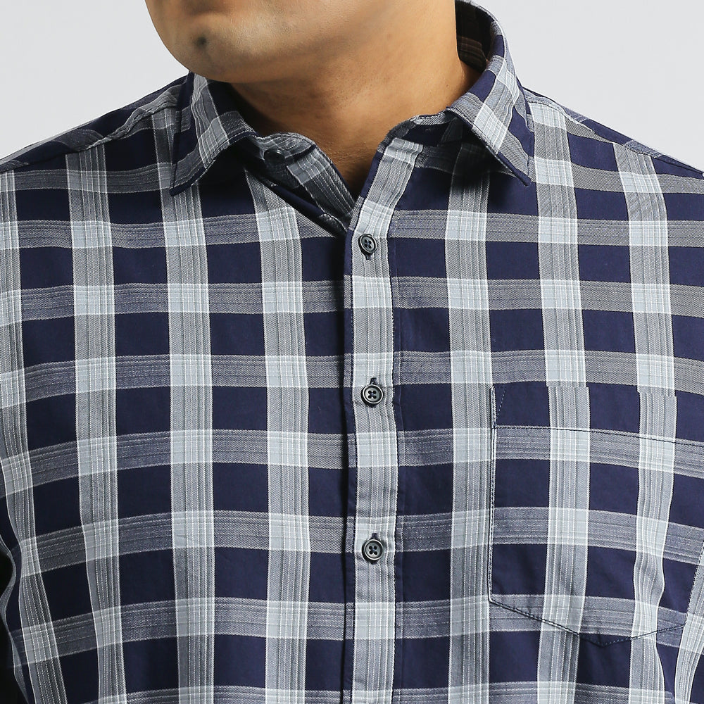 Plus Size Casual Shirt | 4XL - 10XL | 100% Cotton | Navy