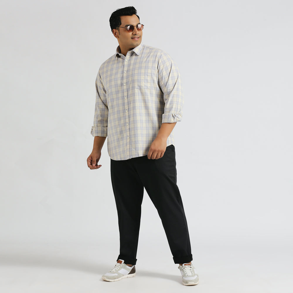 Plus Size Casual Shirt | 4XL - 10XL | 100% Cotton | Grey