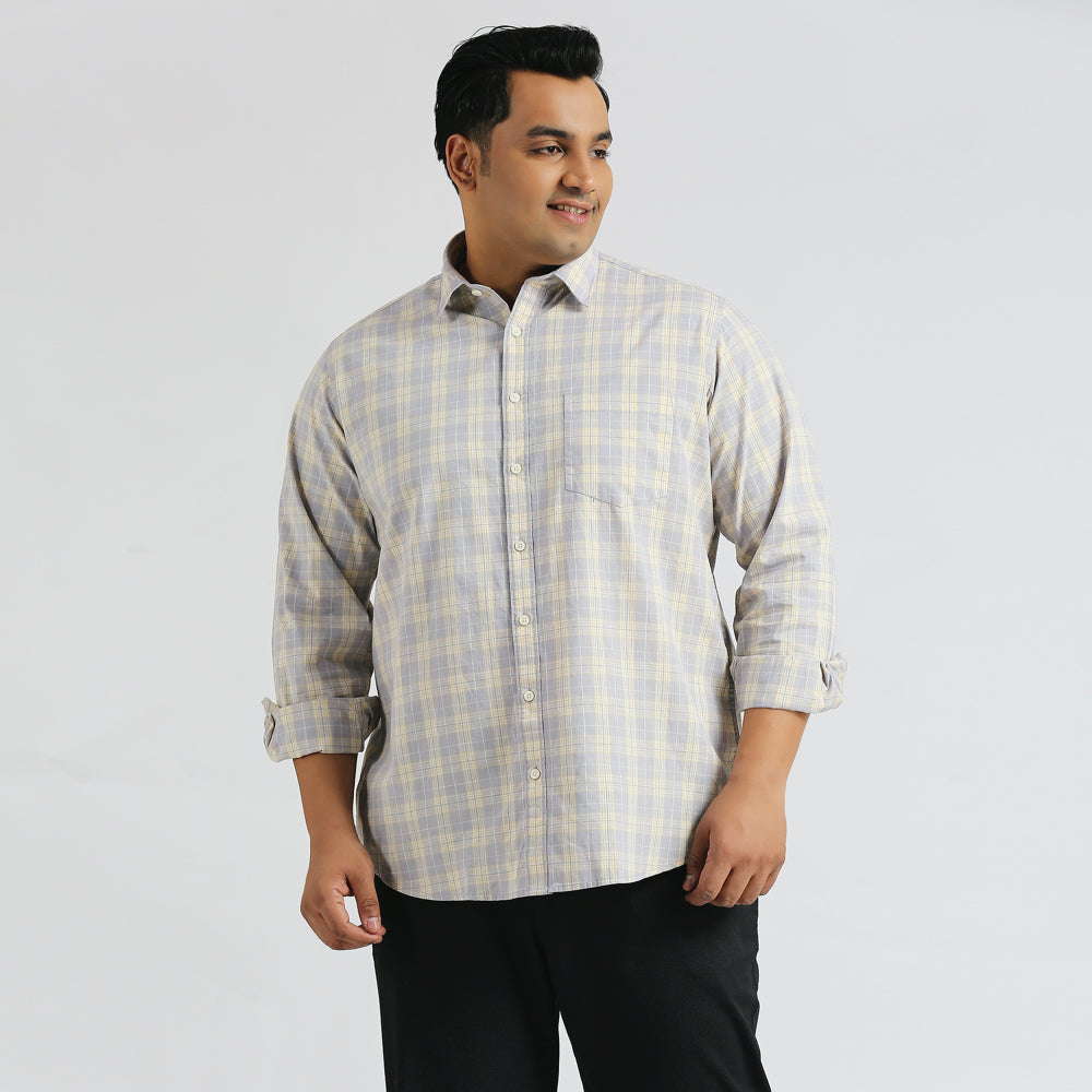 Plus Size Casual Shirt | 4XL - 10XL | 100% Cotton | Grey