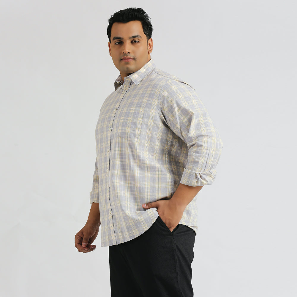 Plus Size Casual Shirt | 4XL - 10XL | 100% Cotton | Grey