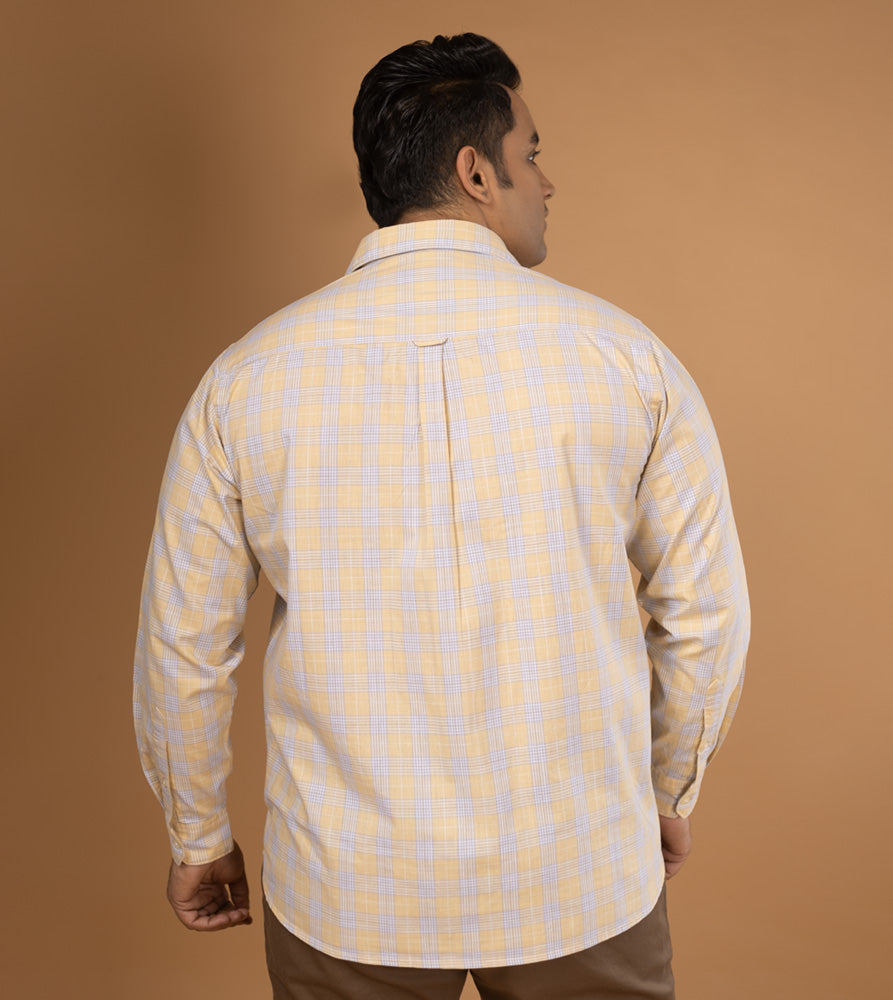 Plus Size Casual Shirt | 4XL - 10XL | 100% Cotton | Yellow