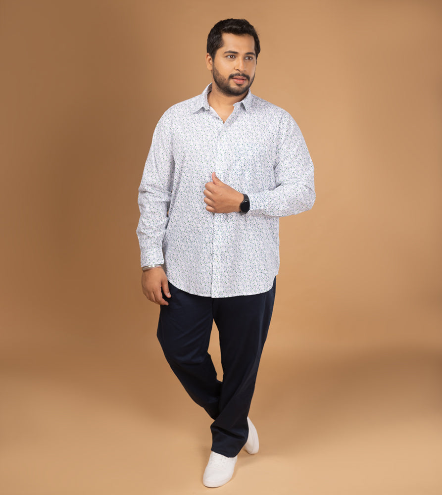 Plus Size Casual Shirt | 4XL - 10XL | 100% Cotton | Blue