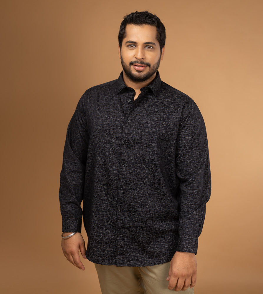 Plus Size Casual Shirt | 4XL - 10XL | 100% Cotton | Black