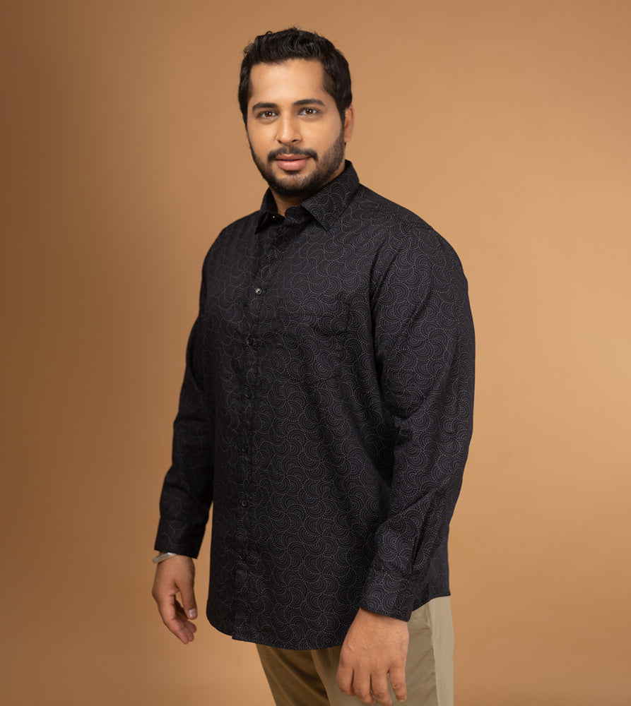Plus Size Casual Shirt | 4XL - 10XL | 100% Cotton | Black