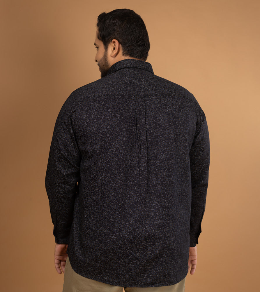 Plus Size Casual Shirt | 4XL - 10XL | 100% Cotton | Black