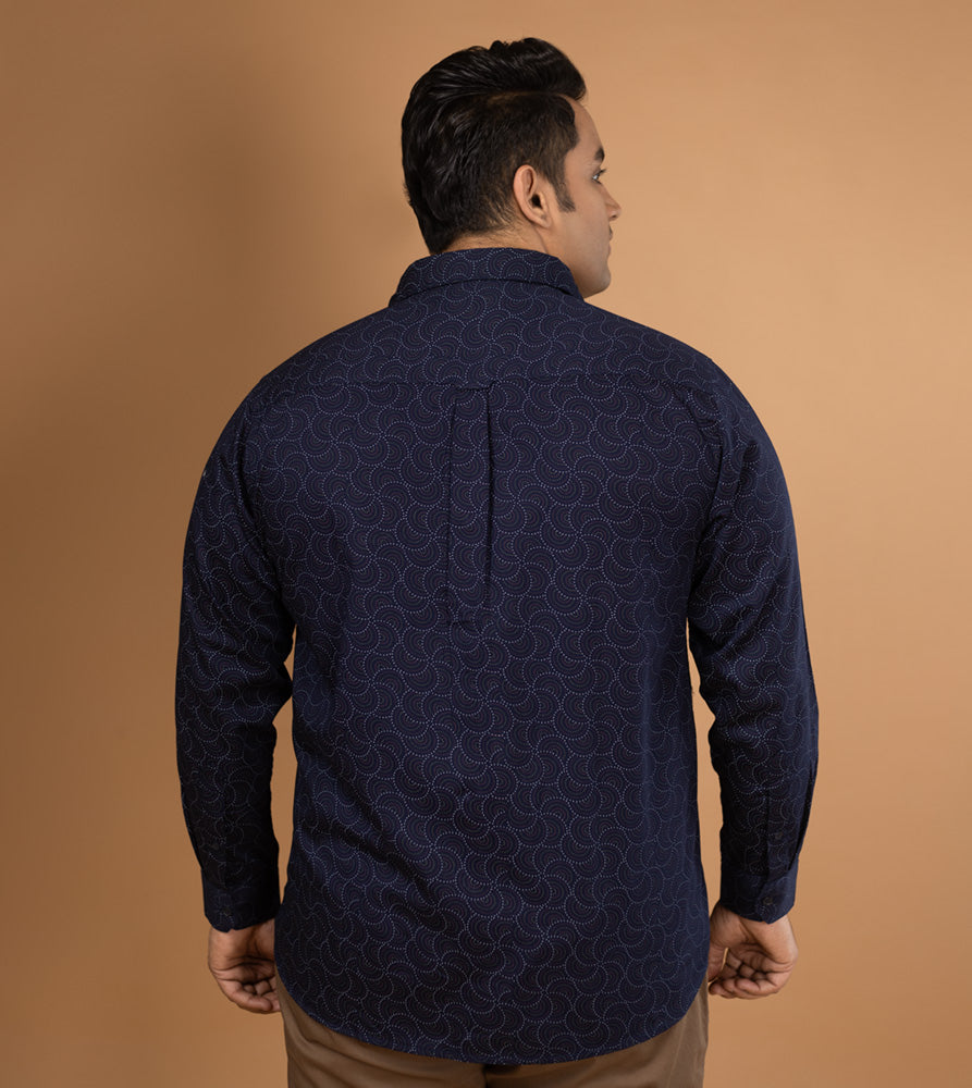 Plus Size Casual Shirt | 4XL - 10XL | 100% Cotton | Navy