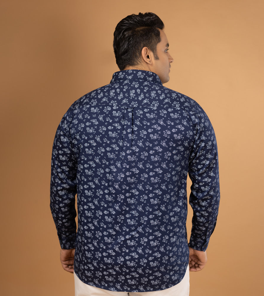 Plus Size Casual Shirt | 4XL - 10XL | 100% Cotton | Navy